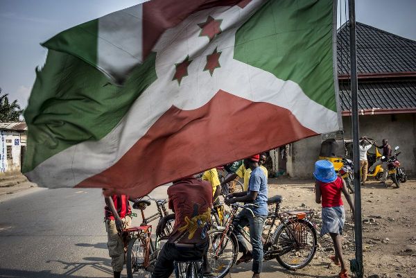 Burundian flag in Cibitoke, on June 22, 2015.