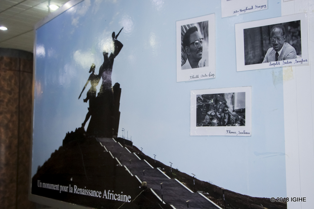 Pictures of Heroic African leaders and Icons adorn the Inside this monument.