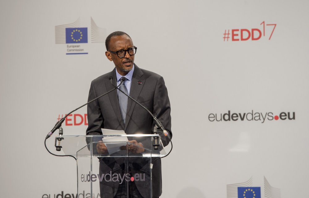 President Paul Kagame delivering a key note address at the European Development Days Conference (EDD 2017) 