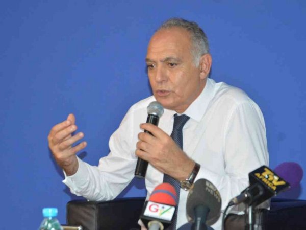 Salaheddine Mezouar, the Morocco foreign affairs and cooperation minister, addresses journalists on a tour of Morocco, September 15, 2016. 