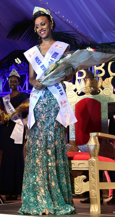Kundwa Doriane after being crowned Miss Rwanda 2015