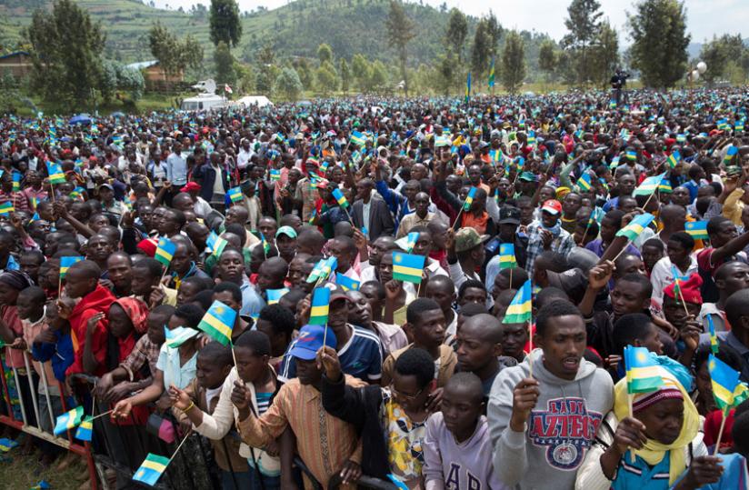 Gicumbi residents welcoming  President Kagame on Liberation Day on 4th  July 2015.
