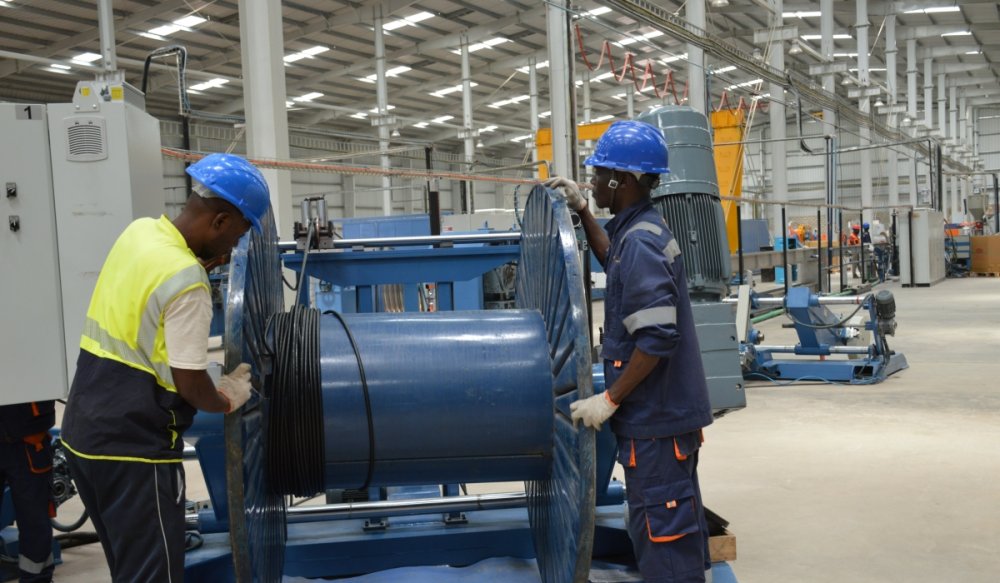 Workers at Mark Cables factory in Nyanza District. According to the National Institute of Statistics of Rwanda (NISR), the country’s industrial sector grew by 10.3% in November 2025 compared to the same month last year, with annual growth reaching 6.3%.