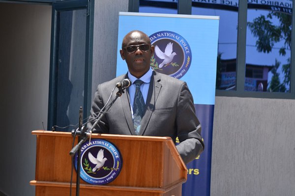 The Minister of Justice and Attorney General, Johnston Busingye addressing his remarks during the inauguration yesterday