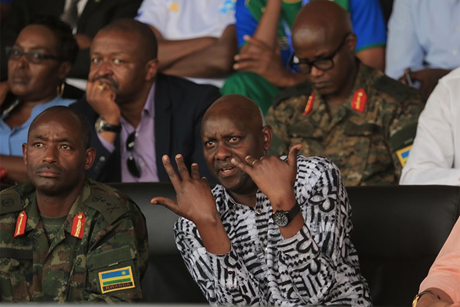 Lt. Gen. Jacques Musemakweli (right) was a dedicated football fan.  