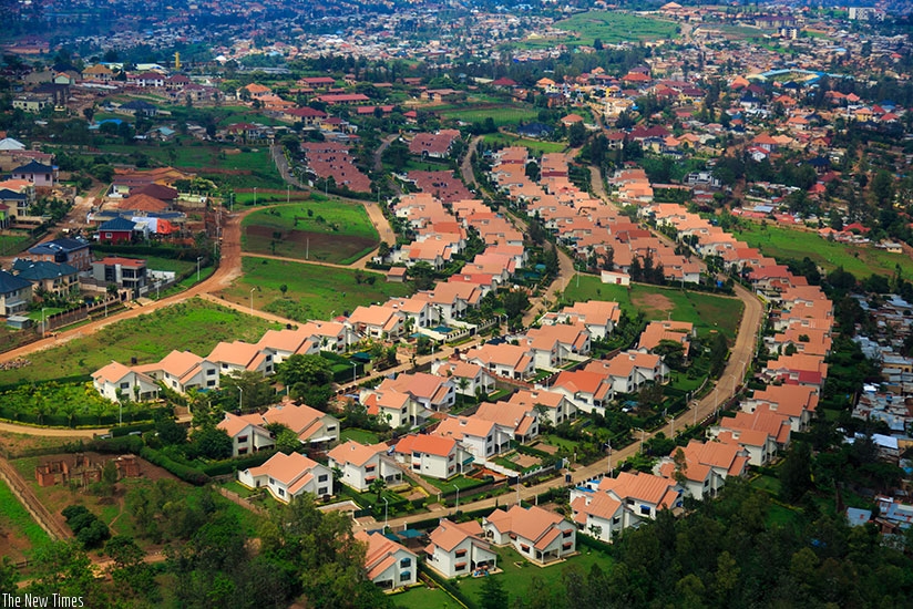 An aerial view of an estate in Kibagabaga in Kigali.