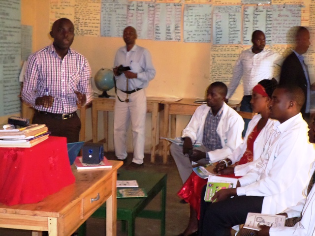 This is a Mentor at Ngenda Primary School training Teachers how to give their lessons