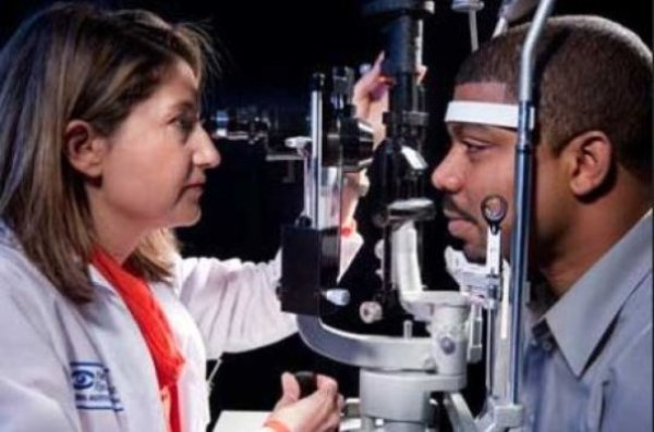 The findings suggest that there is a need for increased screening and interventions to identify and address treatable causes of vision loss. A slit lamp, with its high magnification, allows the eye care professional to examine the front of the patient's eye.