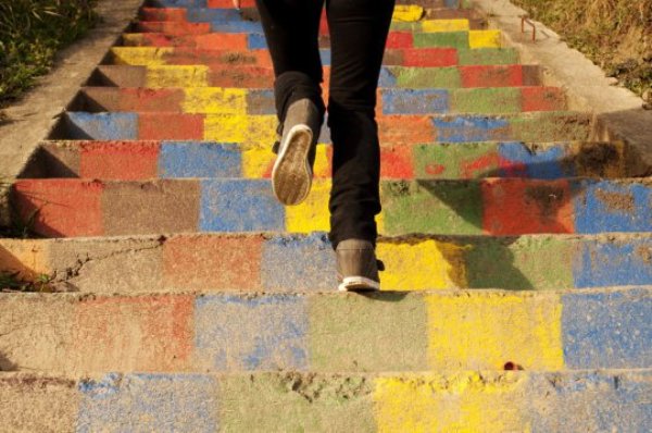 Taking the stairs. A brisk walk can offset health risks of prolonged sitting.