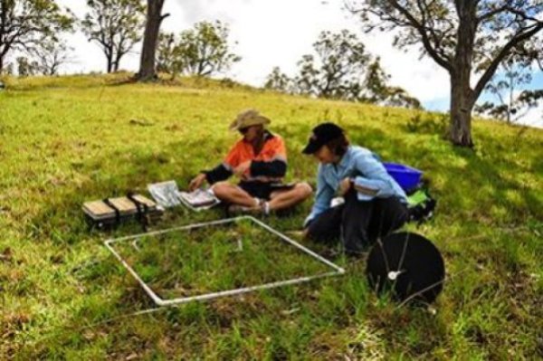 Professor Jennifer Firn, right, and colleague Emma La Douceur, are part of a global network of researchers testing the impact increased nutrient levels is having on biodiversity.