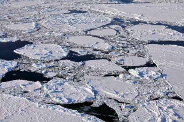 Aerial view of Arctic Ocean.