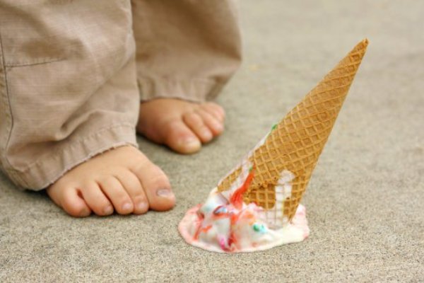 Dropped ice cream cone