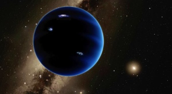 An artist's illustration of Planet Nine, a hypothesized Neptune-size planet orbiting in the distant reaches of our solar system.