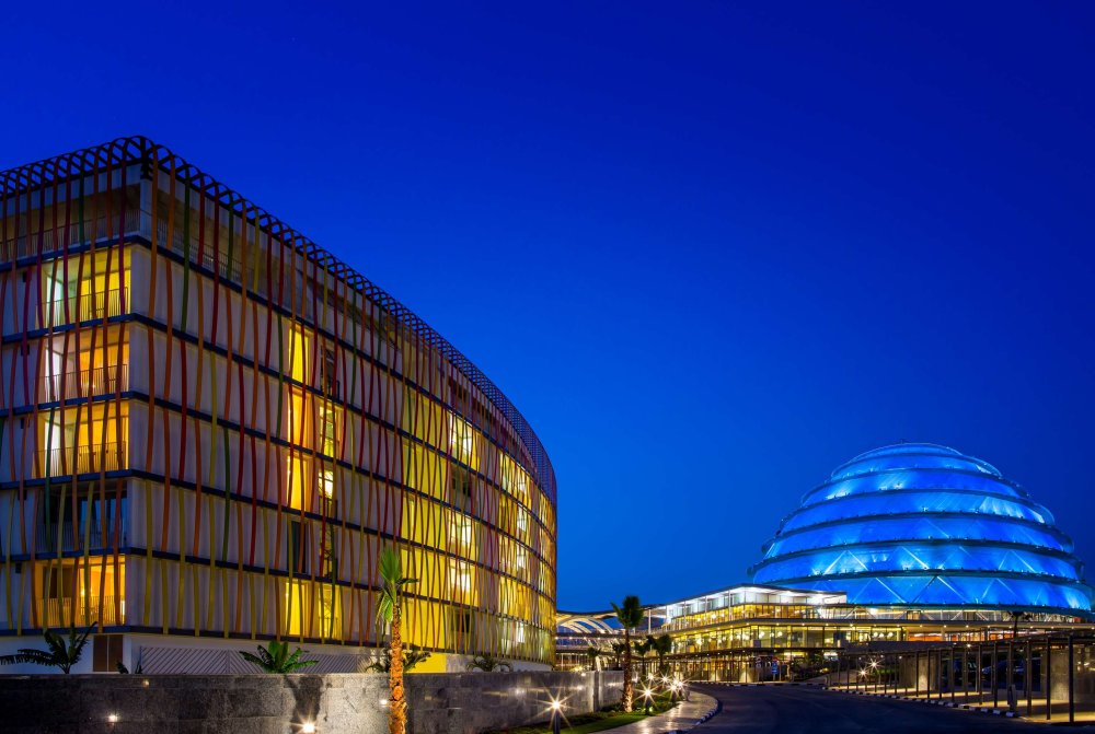 Radisson Blu hotel is located next to the Kigali Convention Centre.