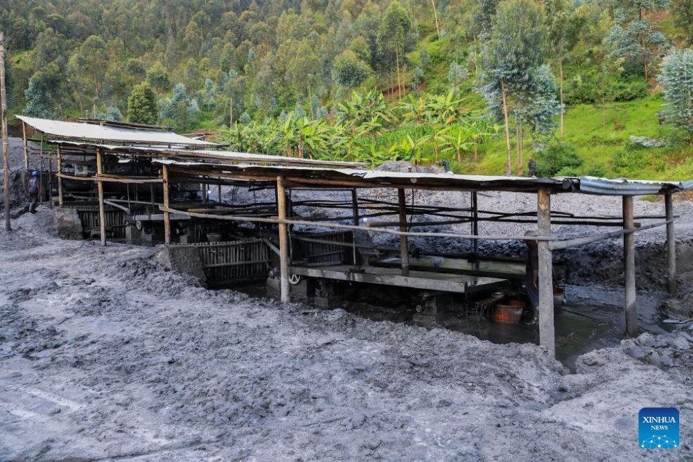 This photo taken on Nov. 28, 2023 shows a tungsten washing and sorting plant in Burera District, Rwanda. (Photo by Cyril Ndegeya/Xinhua)