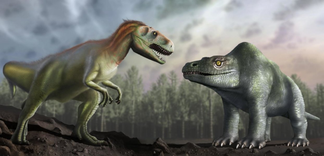 Artist's impression of how Victorian palaeontologists thought the Megalosaurus looked (R) is compared with how we now understand it to have looked (L).