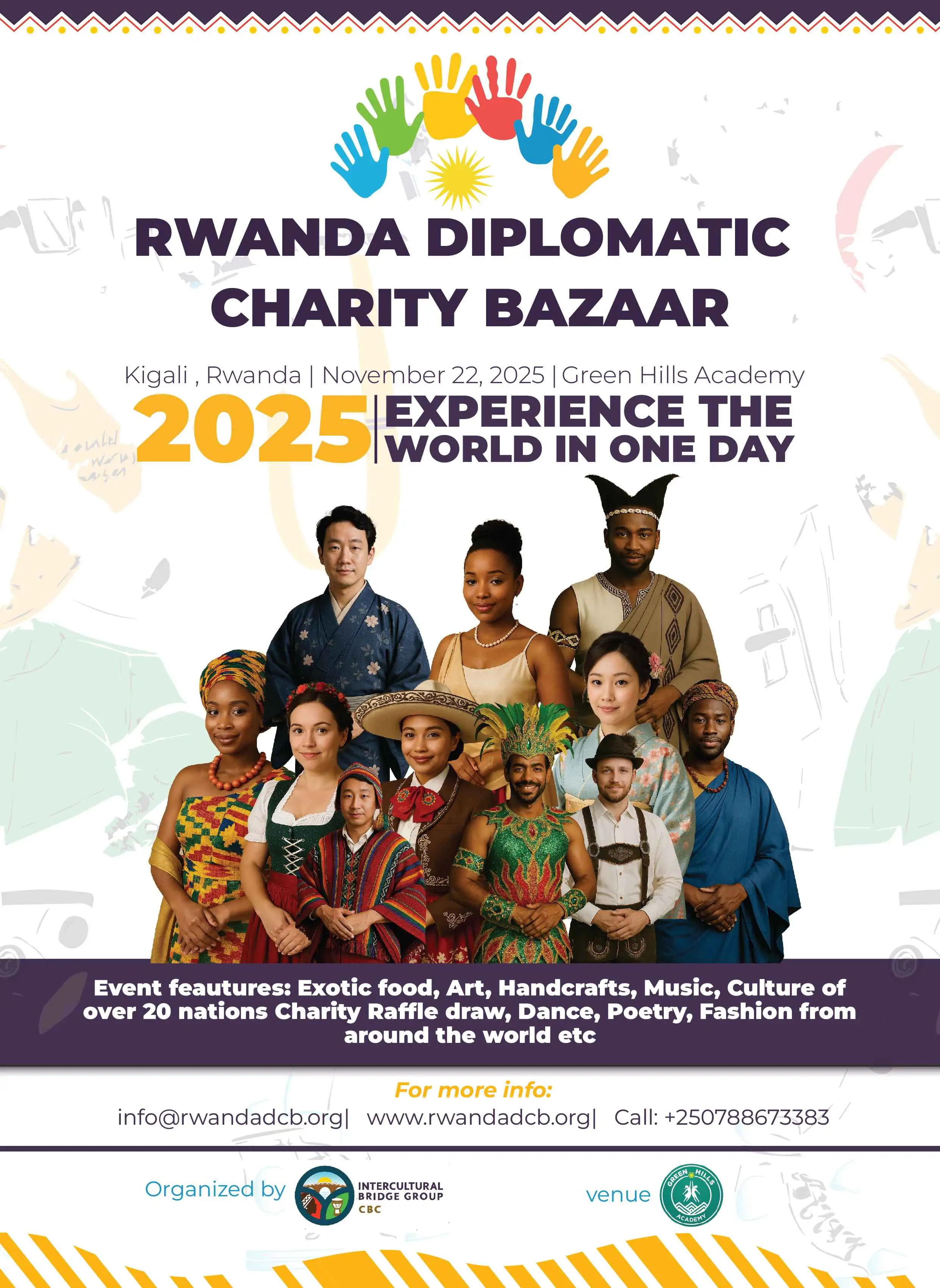 To be held at Green Hills Academy, the event is organised by Intercultural Bridge Group CBC, a Community Benefit Company specialising in cultural advocacy, research, and education. It aims to raise over US$100,000 (approximately Rwf 145 million).