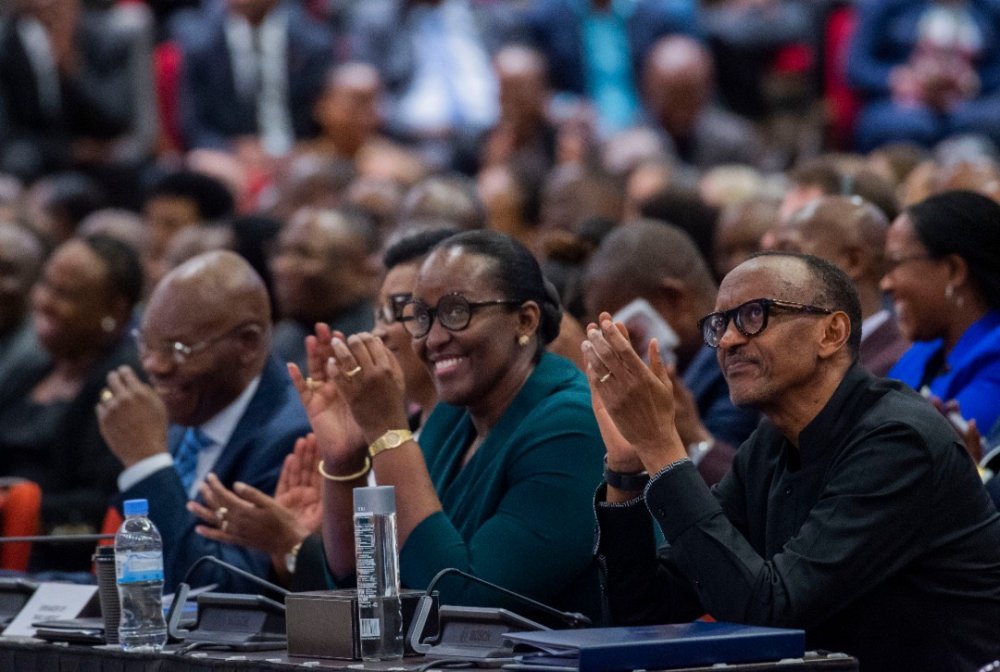 President Kagame commended the role women have played in the development of Rwanda over the past two decades and urged them to keep being the pillars of growth. 
