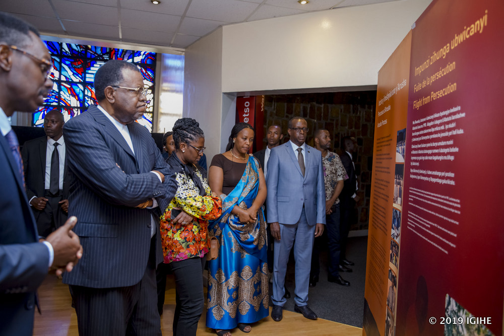 The President of Namibia, Hage Geingob and First Lady Monica Geingos toured facilities of the memorial and were taken through history of the 1994 Genocide against the Tutsi.