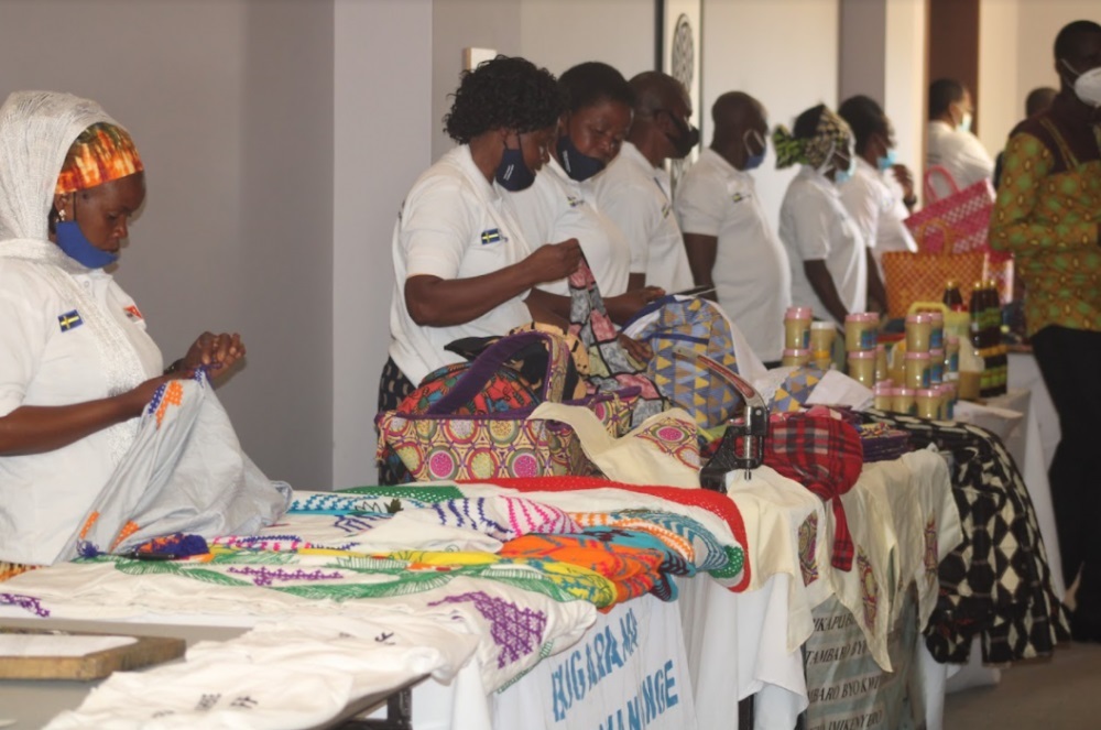 Beneficiaries exhibiting their products at the event. 