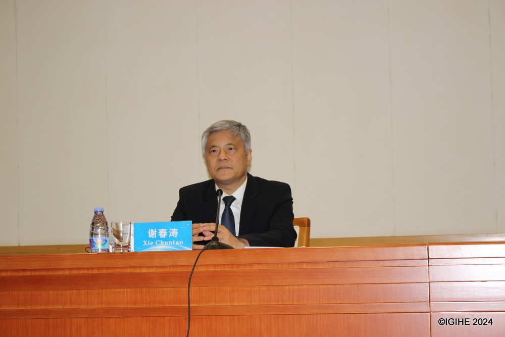 The academy’s Vice President responsible for daily operations, Xie Chuntao speaking to members of the press. 