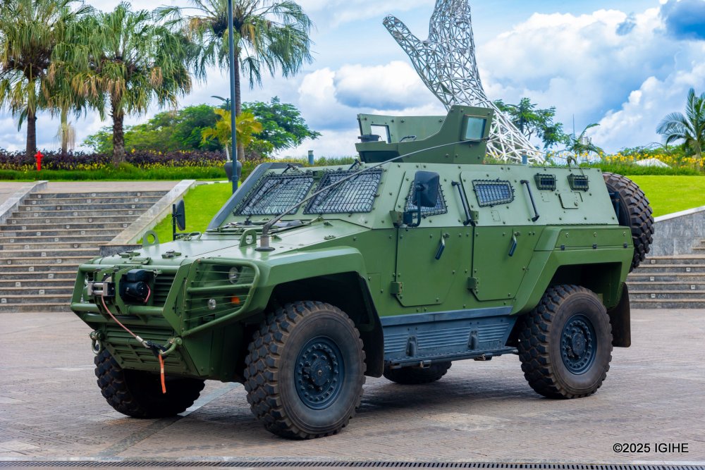 Military vehicles were exhibited by a Turkish manufacturer.