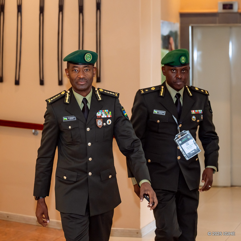 Rwanda’s Chief of Defence Staff, Gen Mubarakh Muganga, arrives for the conference.