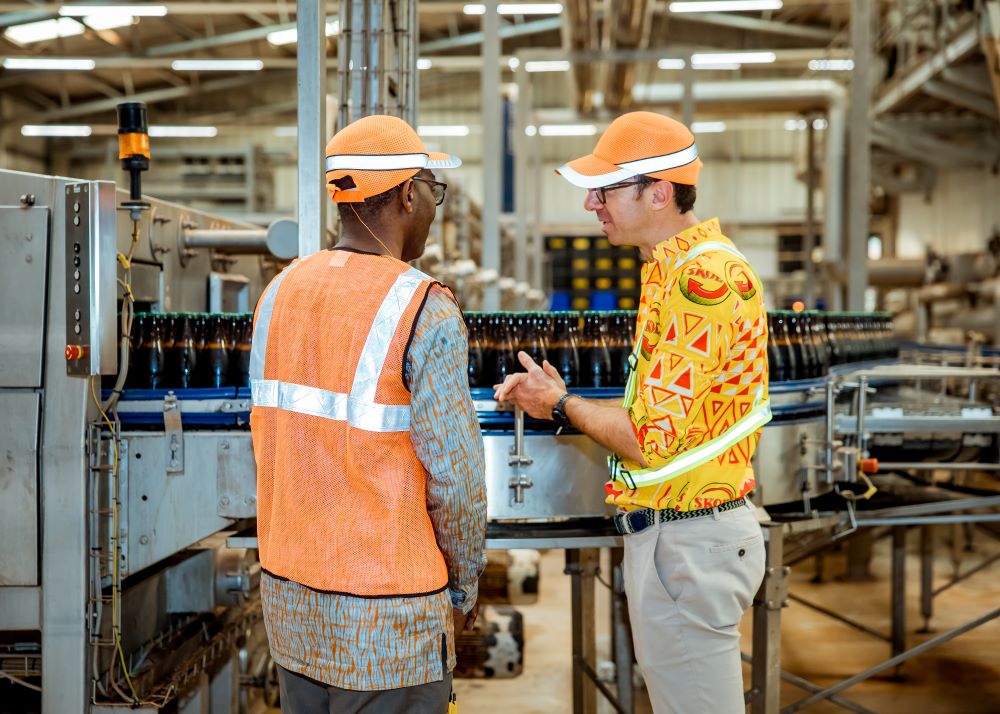 Speaking during the visit, Thibault Relecom, owner of SKOL Brewery, shared the company’s growth journey since its establishment in 2010 and highlighted the progress achieved in production and employment.