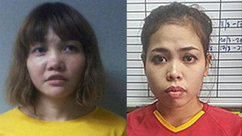 Vietnamese Doan Thi Huong (L) and Indonesian Siti Aisyah