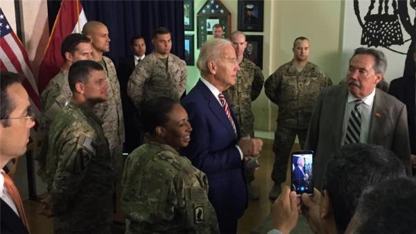 Joe Biden also met with US diplomatic and military personnel serving in Iraq