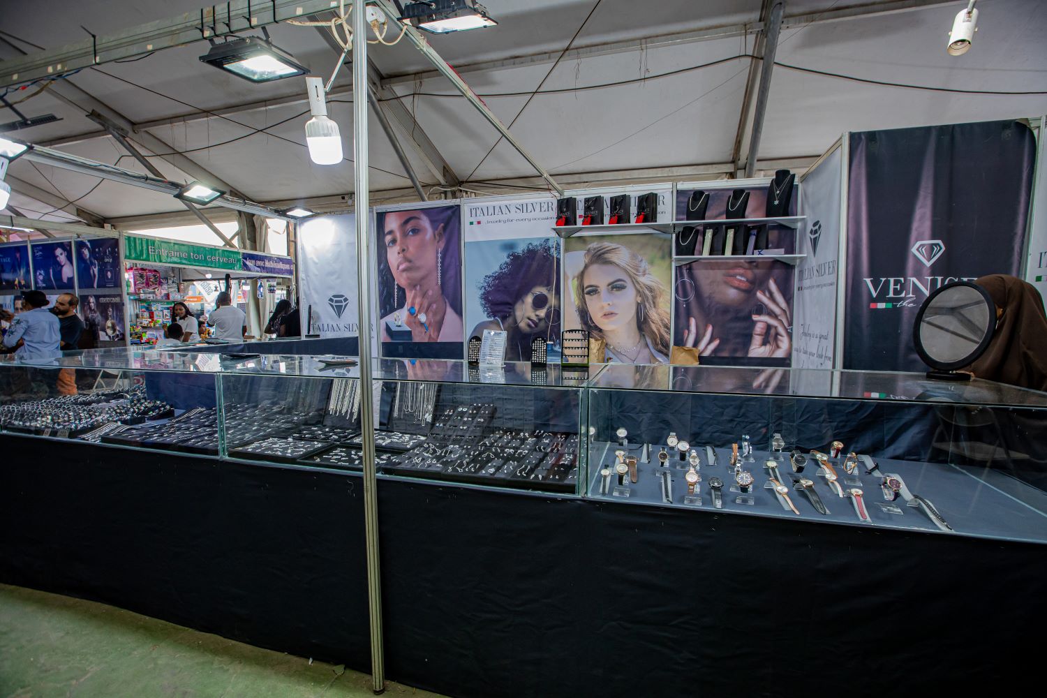 A jewelry stall at the expo.