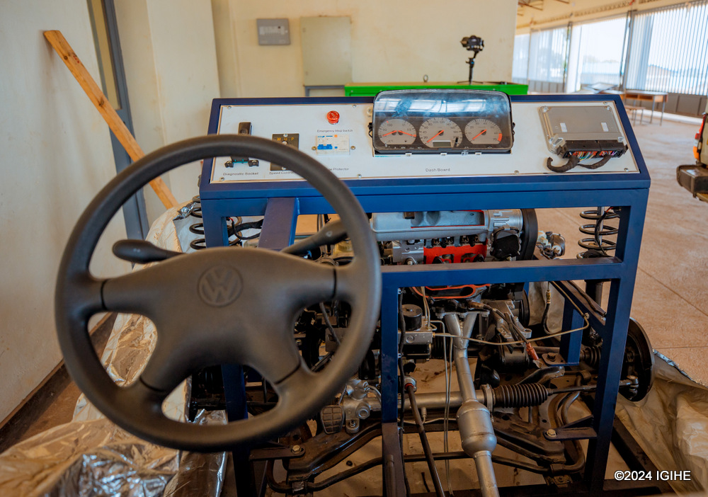 Students learned to repair cars and other vehicles.