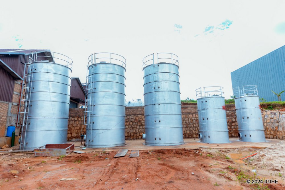At the plant, one can see tanks designated for storage of oil to be used in soap manufacturing.