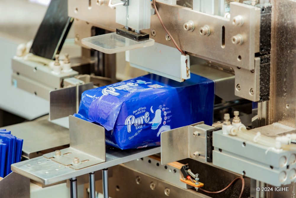 The plant's capacity is set to produce up to 200,000 pads in an 8-hour shift and 500,000 in 24-hours.
