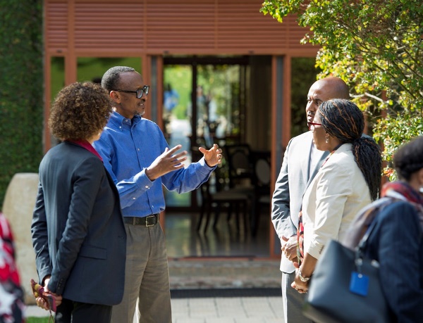 President Paul Kagame during previous meet with the African Union overhaul committee. 