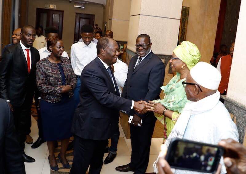 President Alassane Ouattaraa arrived in Kigali yesterday