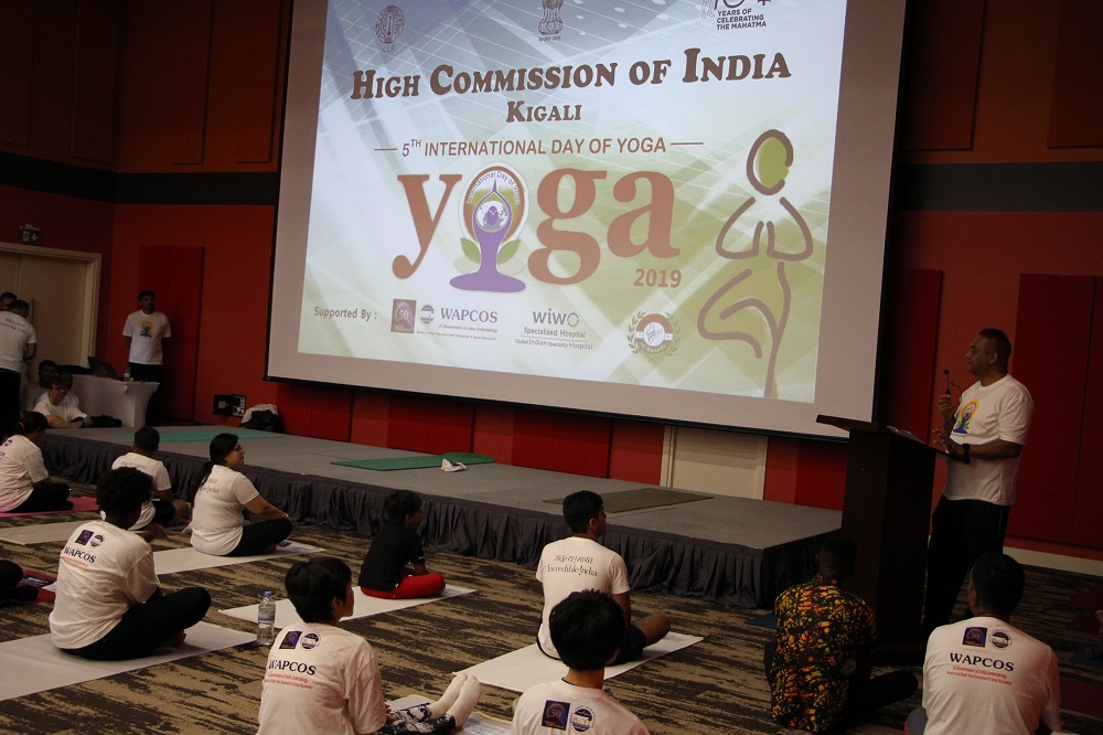 A message of the Prime Minister of India, H.E. Narendra Modi on the occasion of the Yoga Day. was screened 