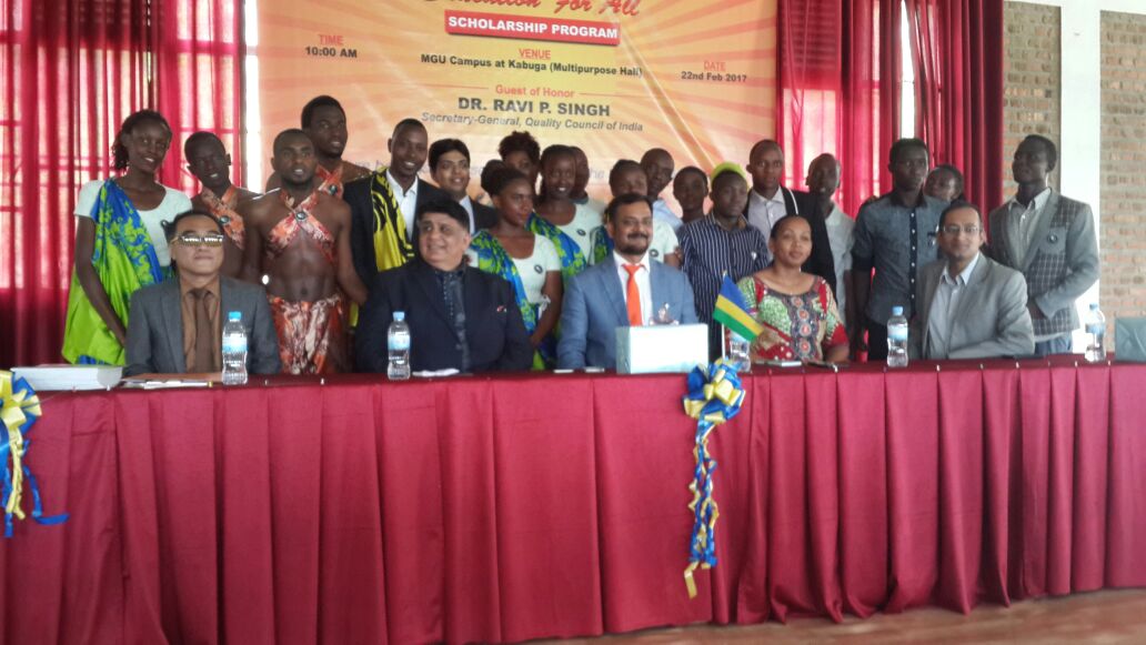 Mahatma Gandhi University staff with stakeholders during the launch of “Education For All” Scholarship program yesterday.