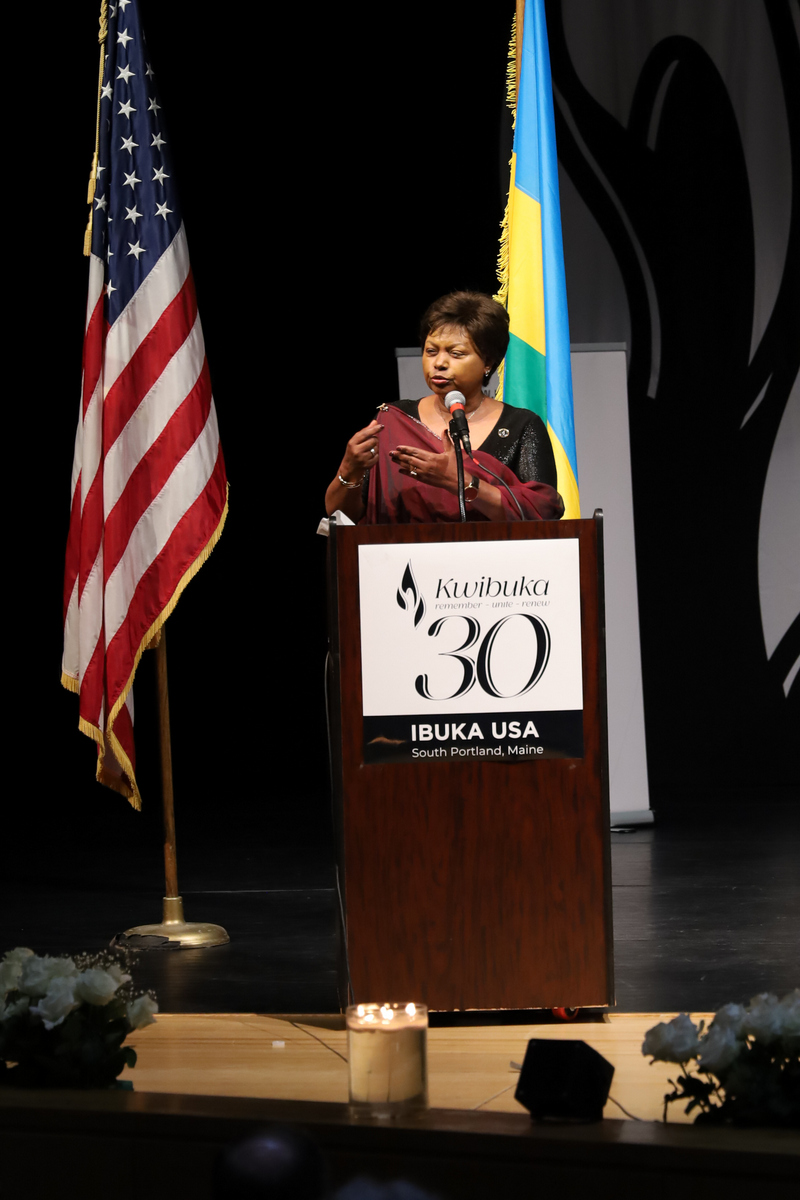 Rwanda’s Ambassador to the United States, Mathilde Mukantabana, praised the RPA forces led by President Paul Kagame for halting the Genocide.