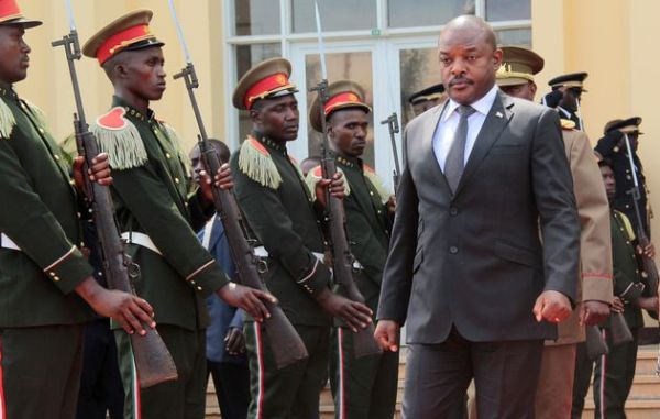 Burundi's President Pierre Nkurunziza walks during a ceremony in tribute to the former late President Colonel Jean-Baptiste Bagaza at the national congress palace in Bujumbura, Burundi May 16, 2016.