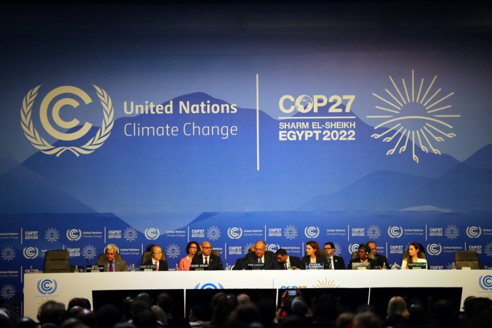 Photo shows the opening ceremony of the 27th Conference of the Parties of the United Nations Framework Convention on Climate Change (COP27) held in Sharm El-Sheikh, Egypt, on Nov. 6, 2022. (Xinhua/Sui Xiankai)