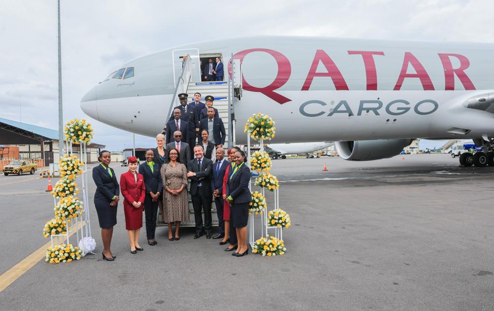 Officials at the inauguration of African Cargo Hub in Kigali. 