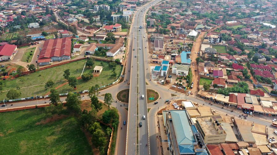 This photo taken on Feb. 26, 2023 shows an upgraded road in Kigali, Rwanda. The road upgrading project in Rwanda contracted to China Road and Bridge Corporation (CRBC) has helped ease traffic flow and advance seamless trade along the Kigali-Bugesera district, eastern Rwanda.