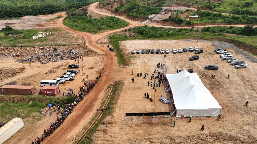Photo taken on May 21, 2022, shows the site of  Nyabarongo II Hydropower Plant groundbreaking ceremony.