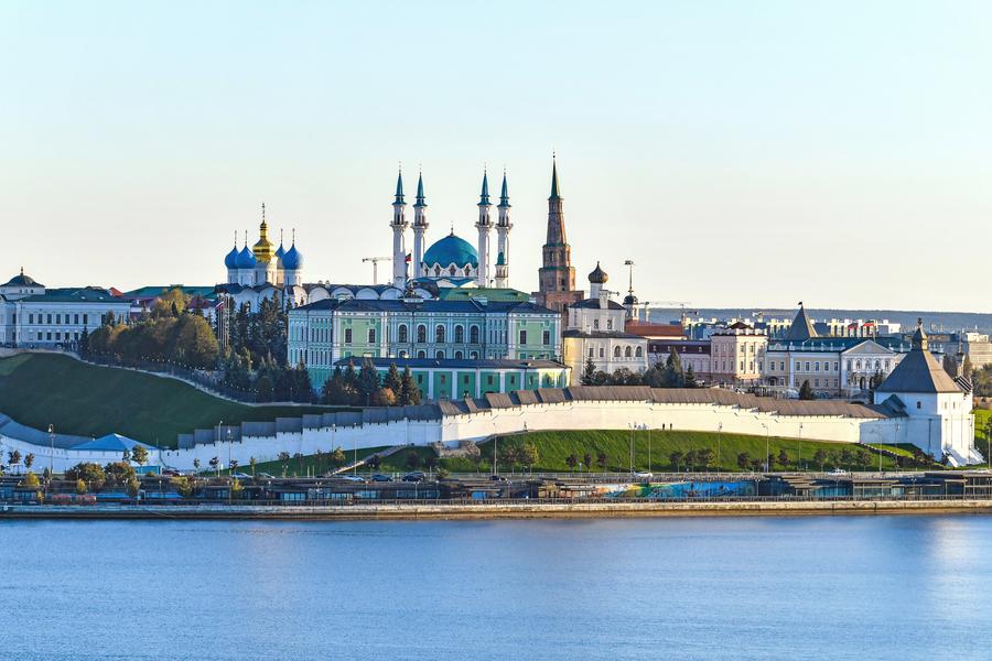 This photo taken on Sept. 23, 2024 shows the scenery near the Kazan Kremlin in Kazan, Russia.