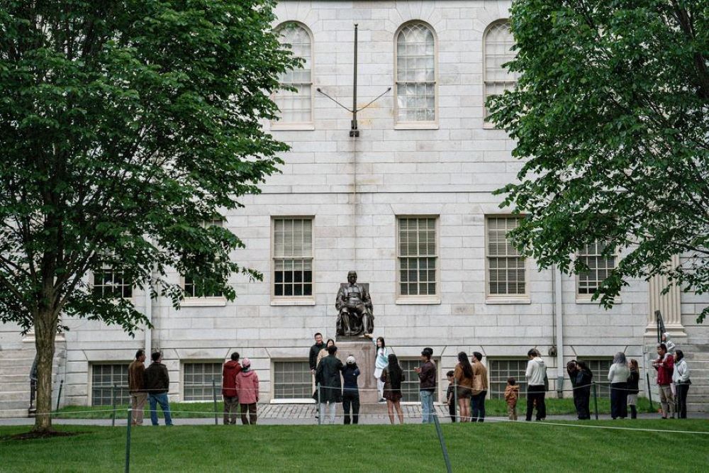 This photo taken on May 24, 2025 shows a view of the Harvard University campus in Cambridge, Massachusetts, the United States. (Photo by Ziyu Julian Zhu/Xinhua)