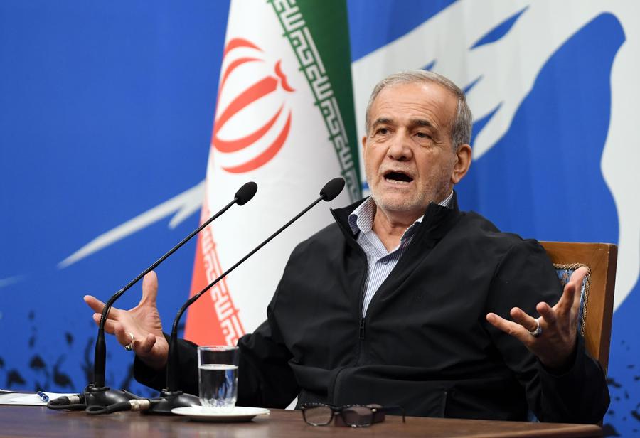 Iranian President Masoud Pezeshkian attends a press conference in Tehran, Iran, on Sept. 16, 2024.