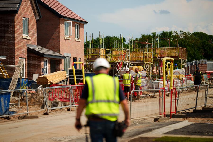 This photo taken on June 22, 2023 shows a construction site in Liverpool, Britain. 