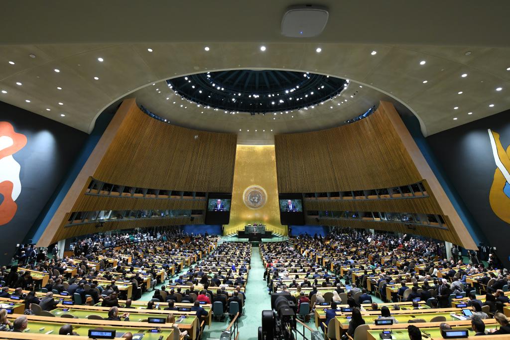 UN Secretary-General Antonio Guterres delivers a speech at the opening ceremony of the General Debate of the 80th session of the United Nations General Assembly (UNGA) at the UN headquarters in New York, September 23, 2025.