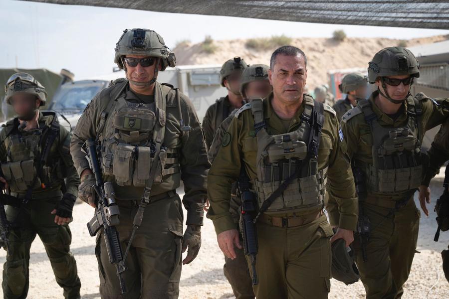This photo released by Israel Defense Forces (IDF) on Sept. 16, 2025 shows Israel's military chief Eyal Zamir (2nd R) in the Gaza Strip.